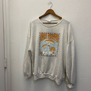 Le Lis Collection Off White Stay Trippy Comfy Soft Sweat Shirt Top Medium-Large